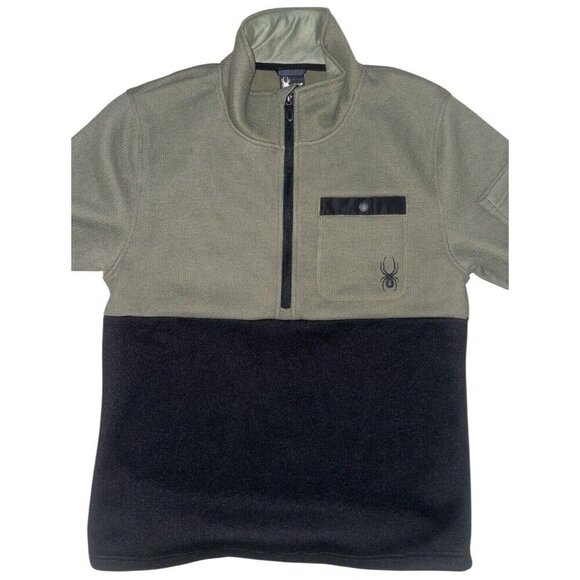 Spyder 1/2 Zip Sweatshirt Fleece Jacket Men’s Small Tea Leaf Green Black NWT - Picture 1 of 10